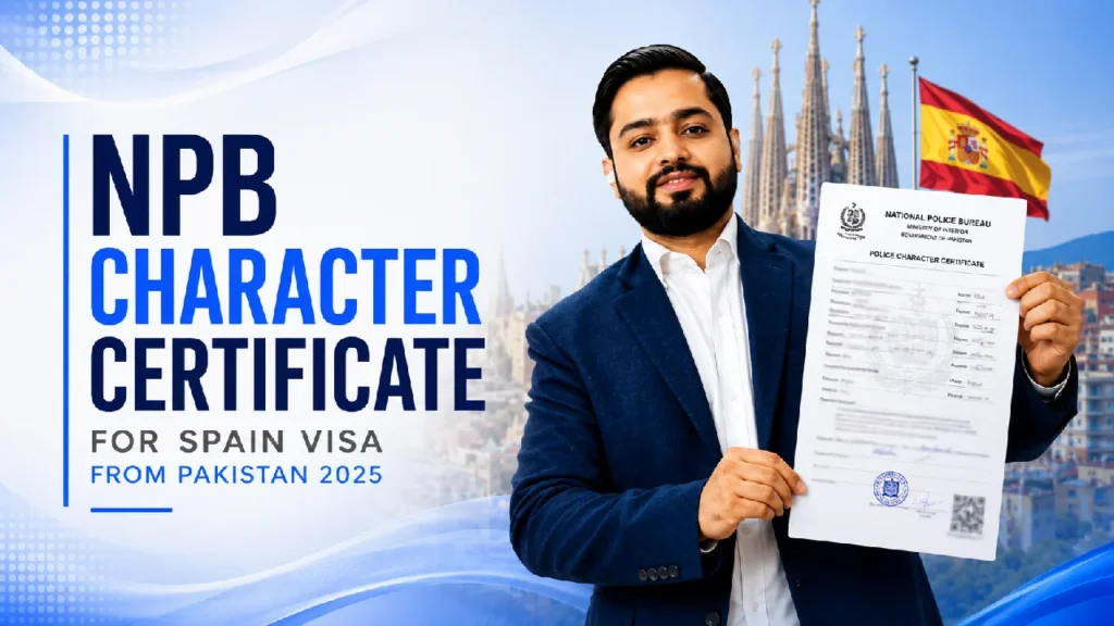NPB Character Certificate for a Spain visa from Pakistan 2025