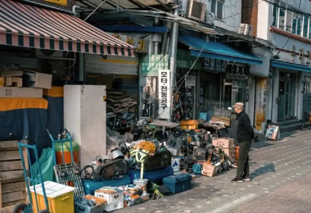 Local business storefronts and markets