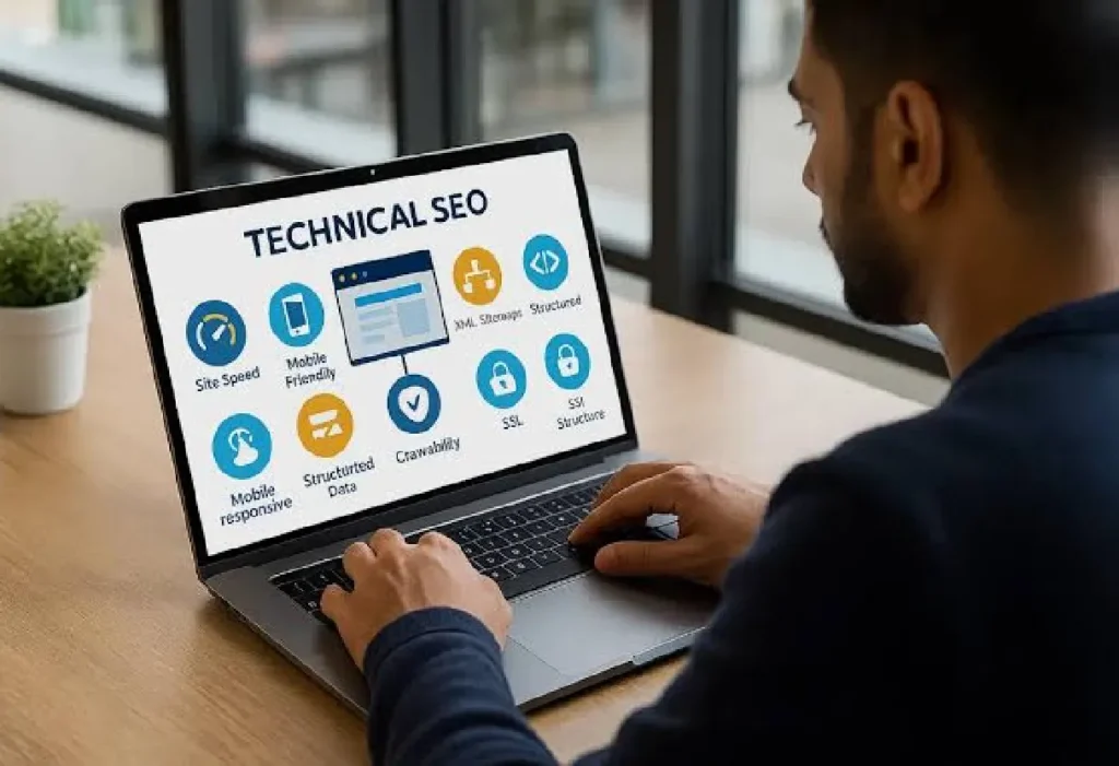 Technical SEO analytics dashboard