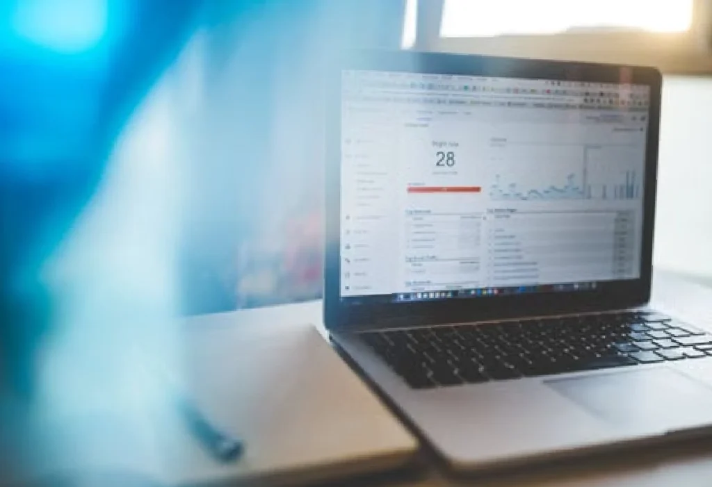 Website analytics on laptop