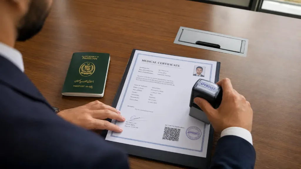 UAE Work Visa Medical Certificate Attestation from Pakistan | Wafid/GAMCA Medical Fit Report Next Step 2 Medical certificate attestation with Pakistani passport