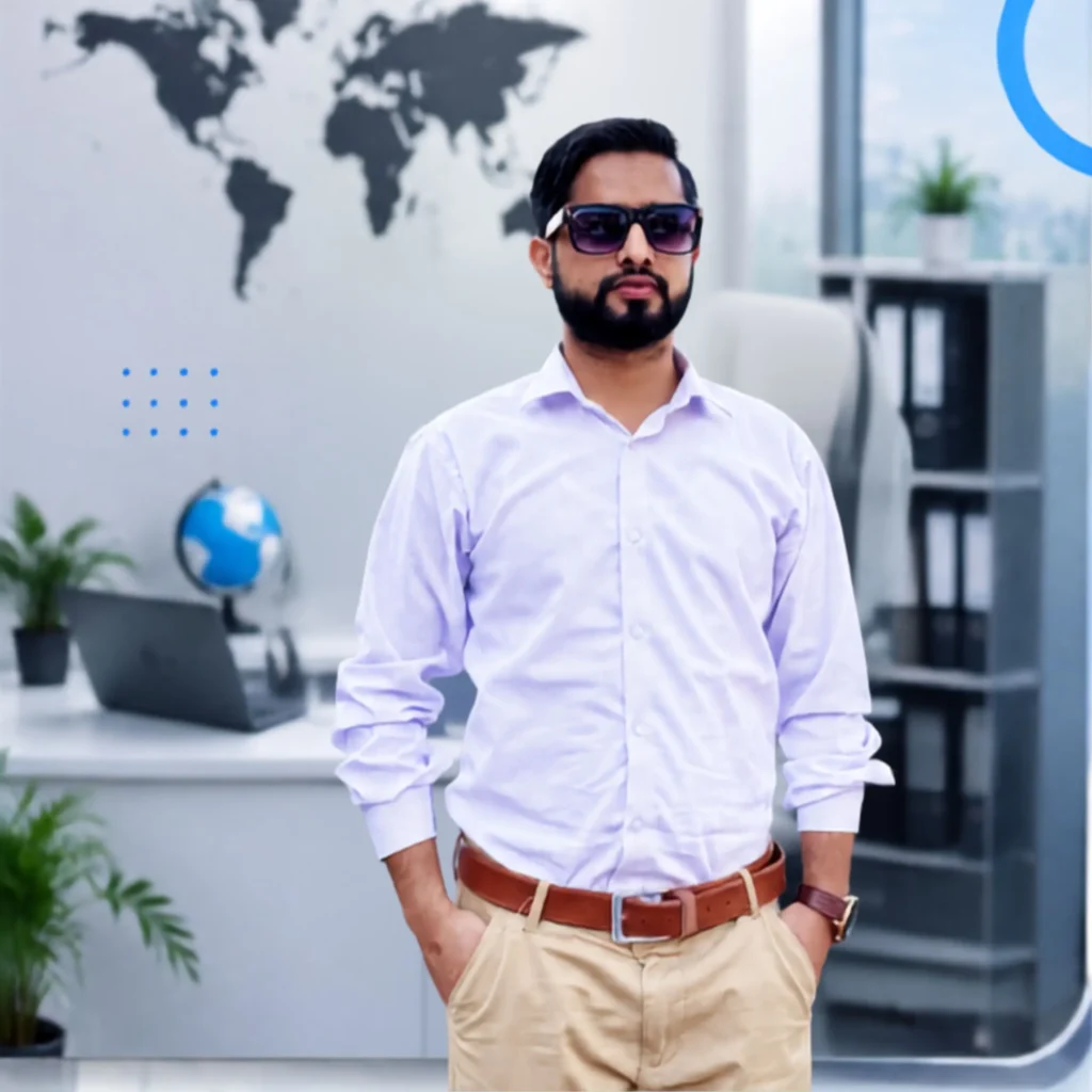 Waqas Javed Satti standing in a modern office